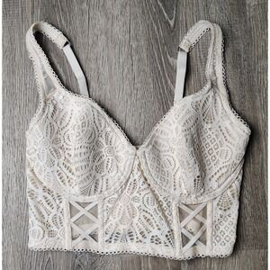 Victoria's‎ Secret Bra Top Corset Style Longline 34DD Balconette Floral
